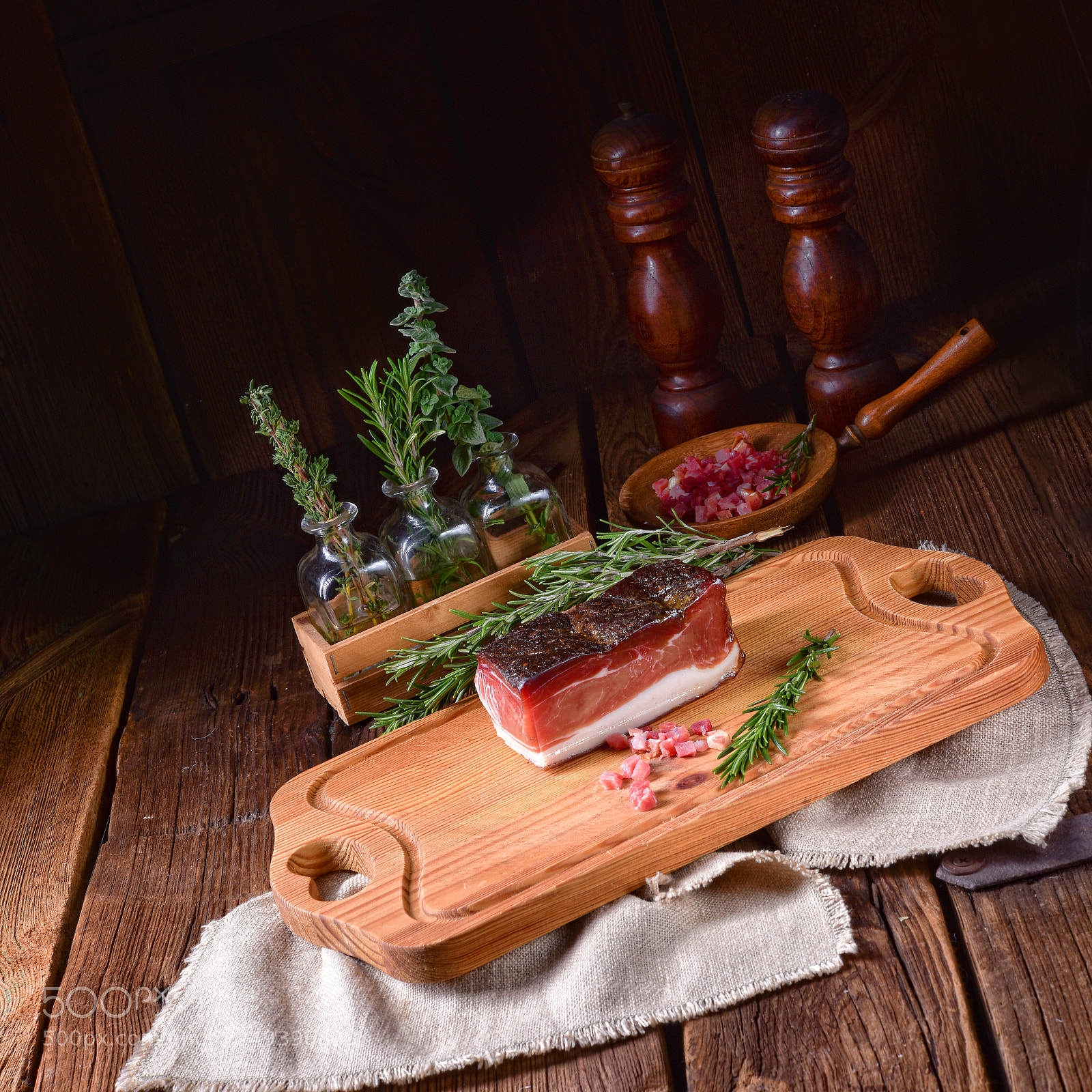 Nikon D810 sample photo. Smoked south tyrolean bacon photography