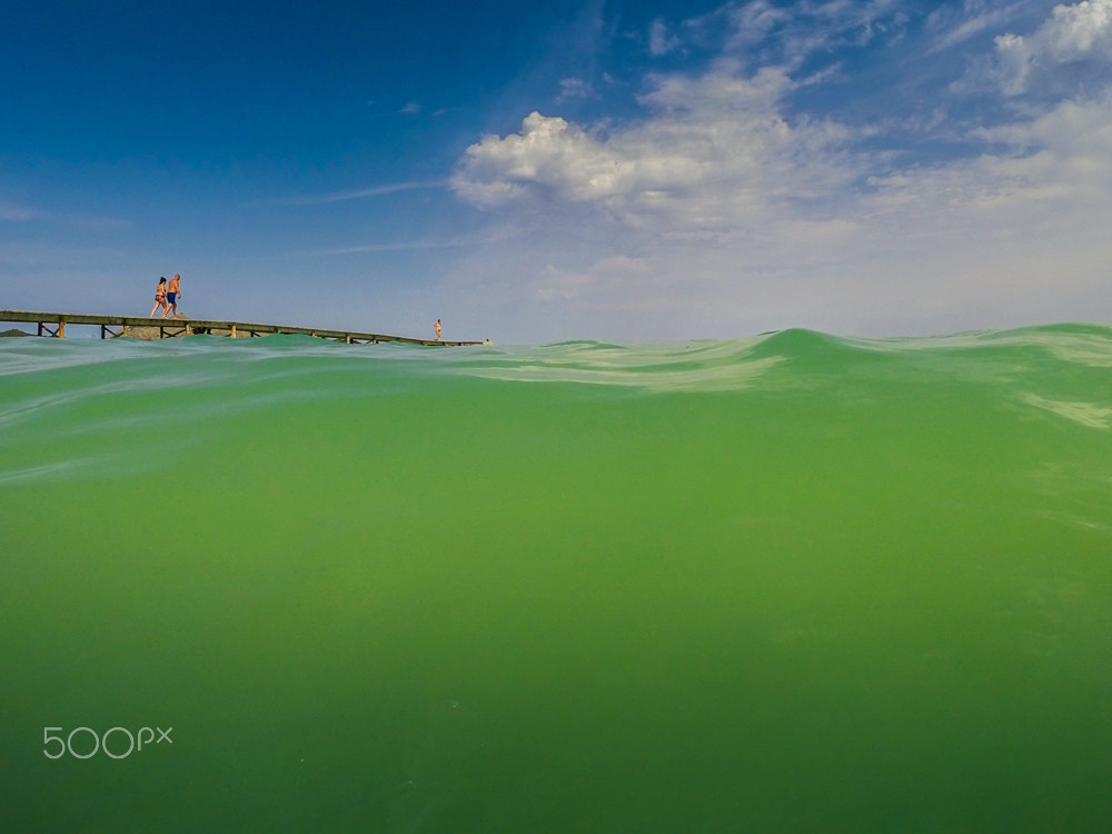 GoPro HERO3+ Black Edition sample photo. Pier on alcudia beach photography