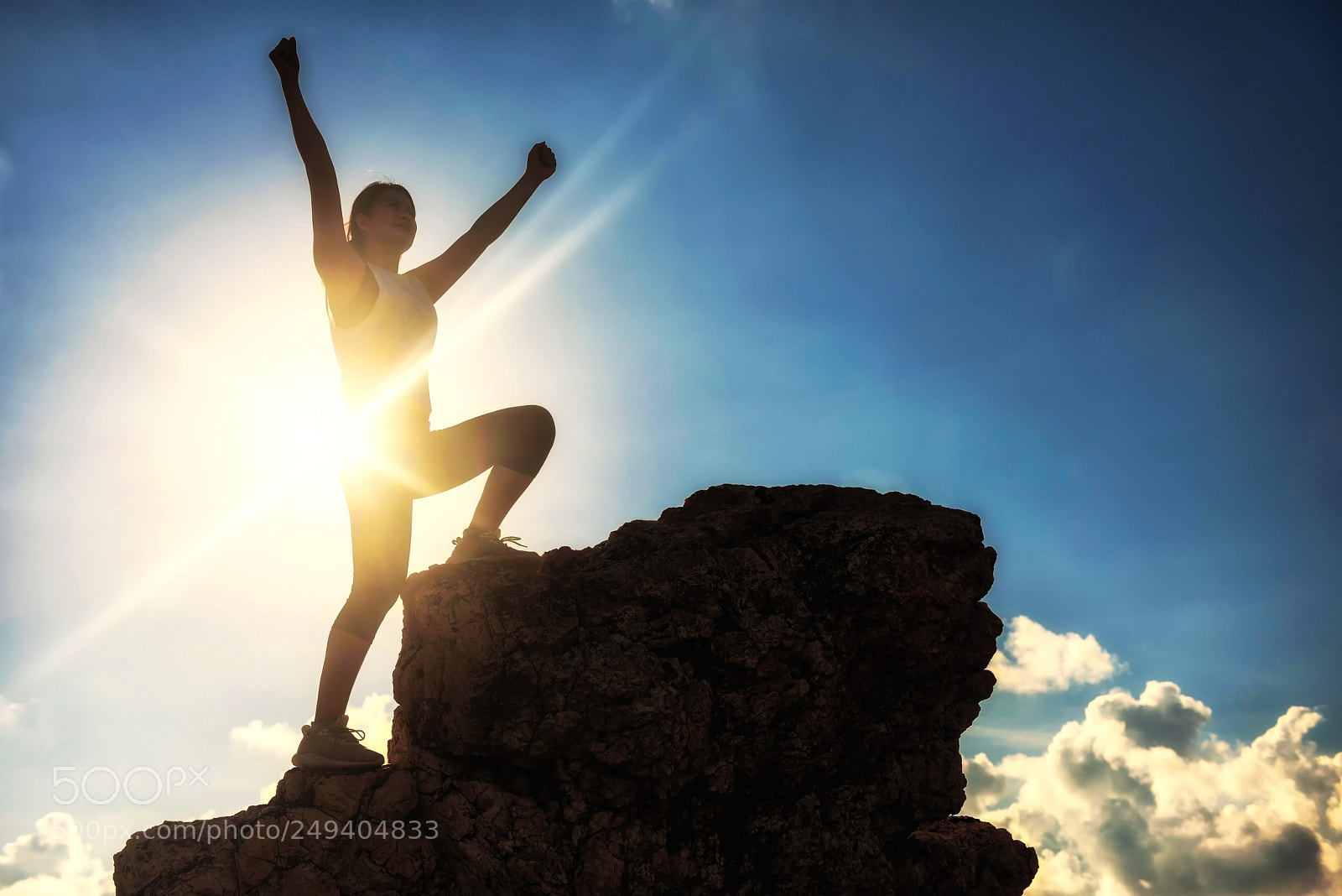 Nikon D810 sample photo. Sport woman raise hands photography