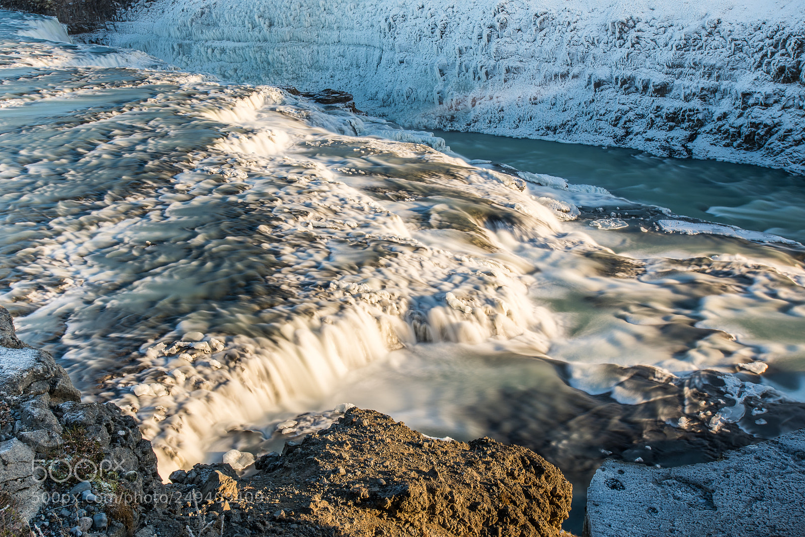 Nikon D750 sample photo. Huge waterfall gullfoss photography