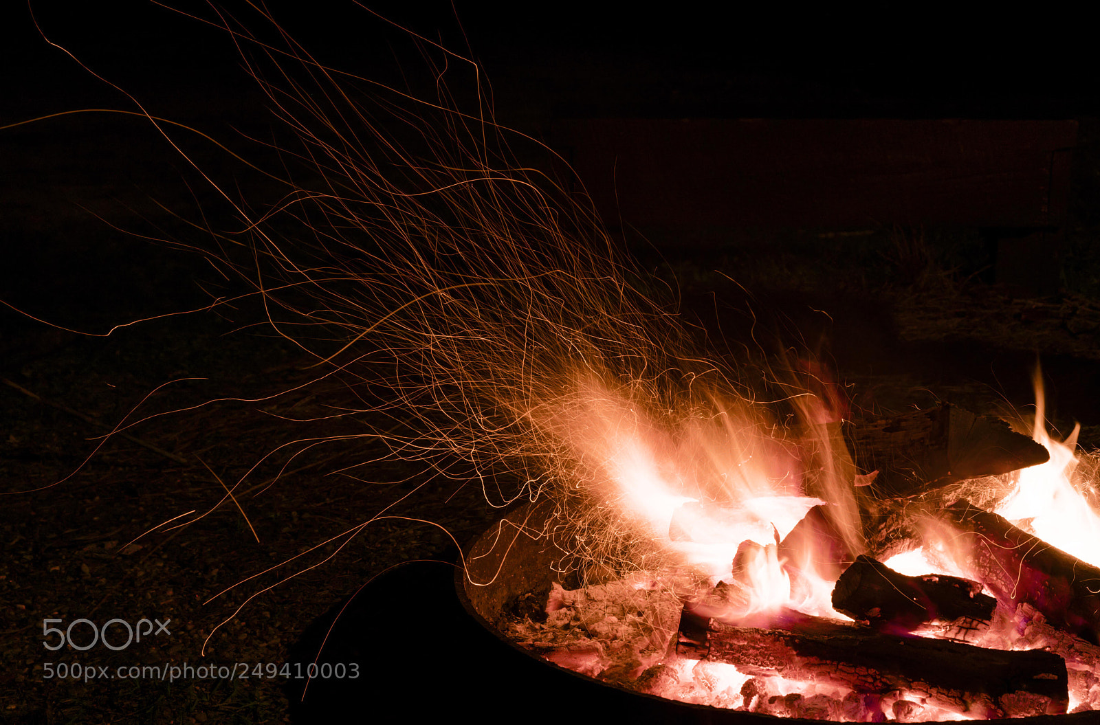 Sony a7R II sample photo. Sparkling of camp fire photography