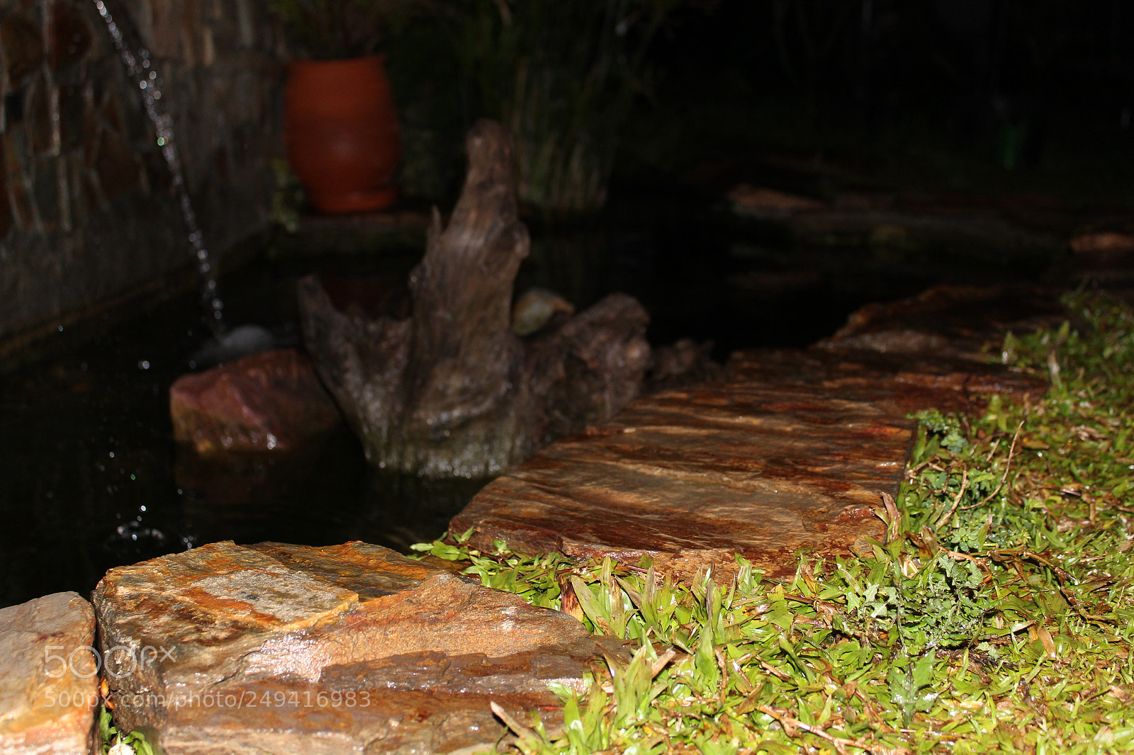 Canon EF-S 18-55mm F3.5-5.6 III sample photo. Pond at night photography