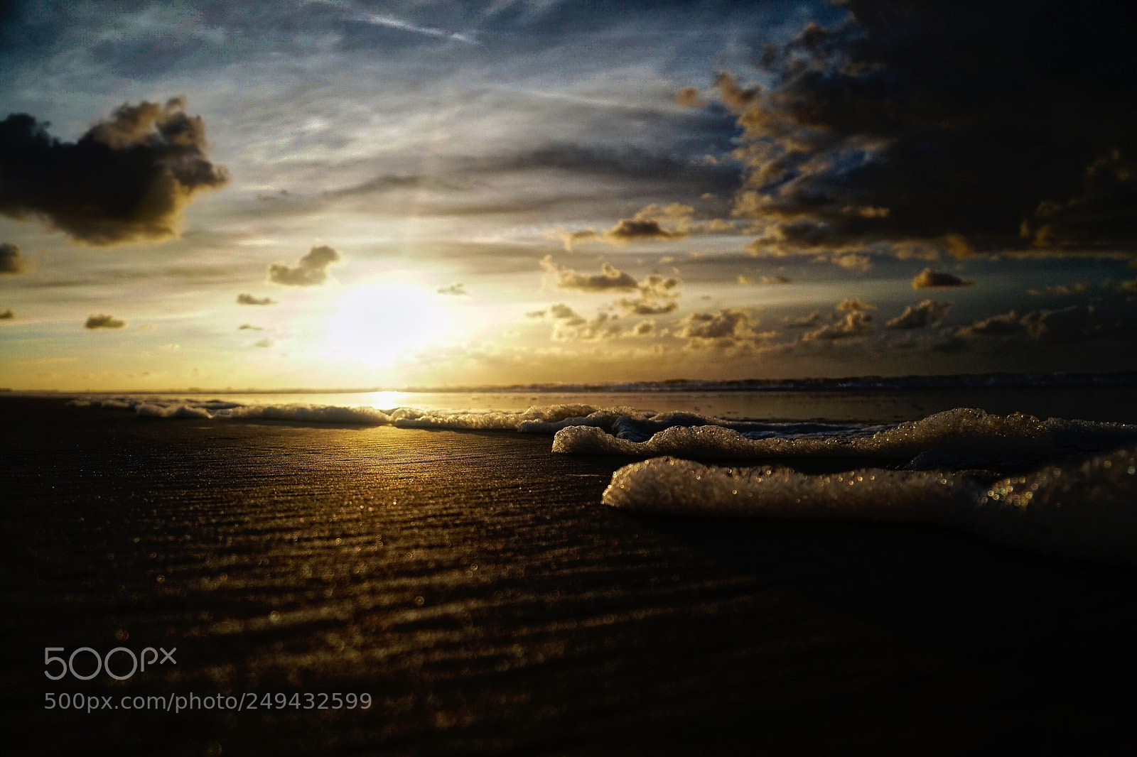 Sony a6300 sample photo. Beach sunset gold wave photography