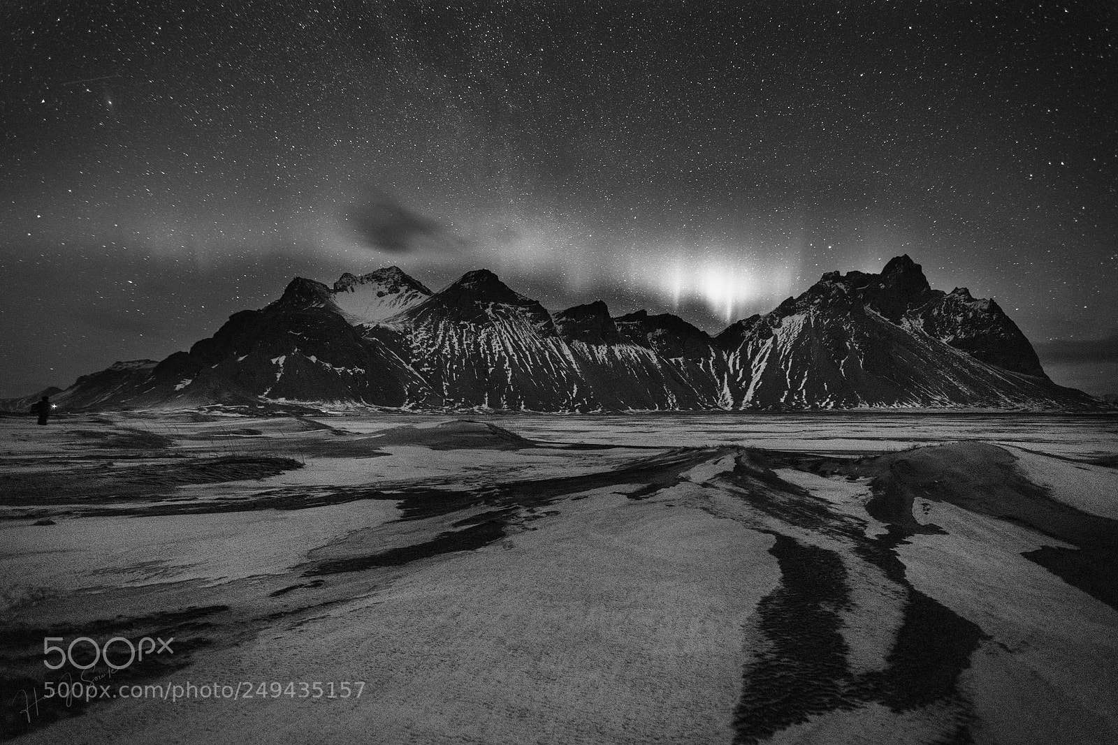 Sony a7R III sample photo. Small aurora over vesturhorn photography