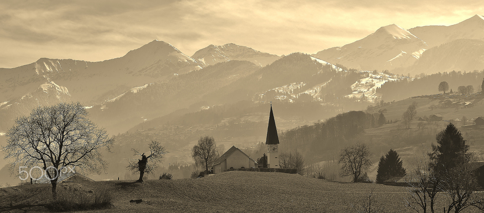 Sigma 17-70mm F2.8-4 DC Macro OS HSM | C sample photo. Church in the middle b&w photography
