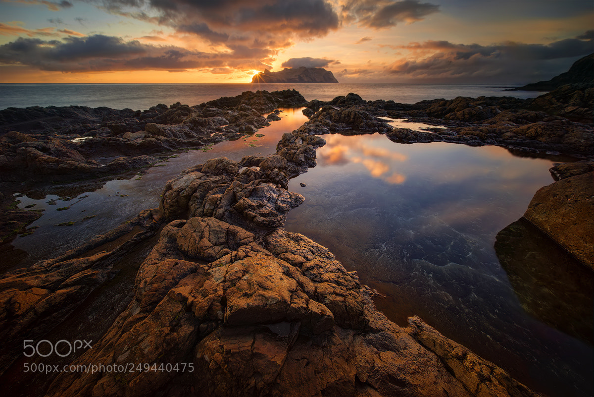 Sony a7R sample photo. Mykines sunset photography