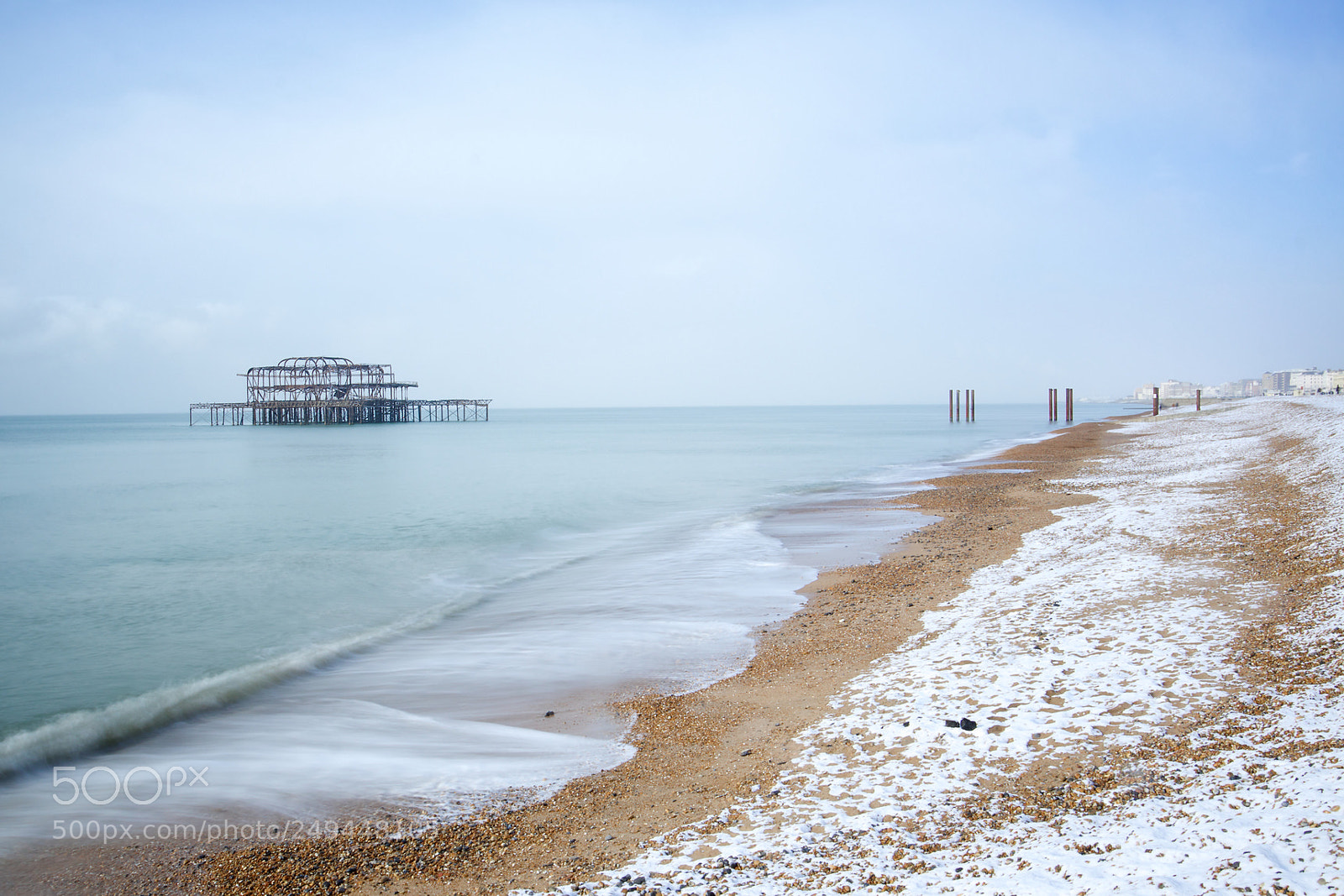 Canon EOS 70D sample photo. West pier in snow photography