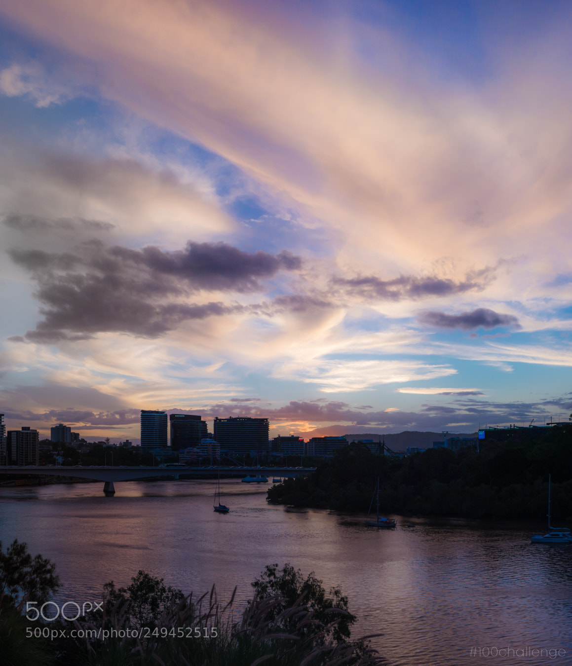 Olympus PEN E-PL3 sample photo. Autumn sunset over brisbane photography