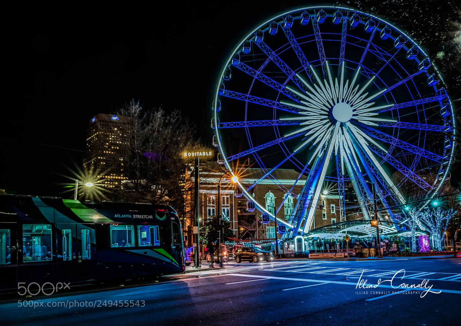 Sony a7R II sample photo. Atl streetcar & skyview atlanta photography