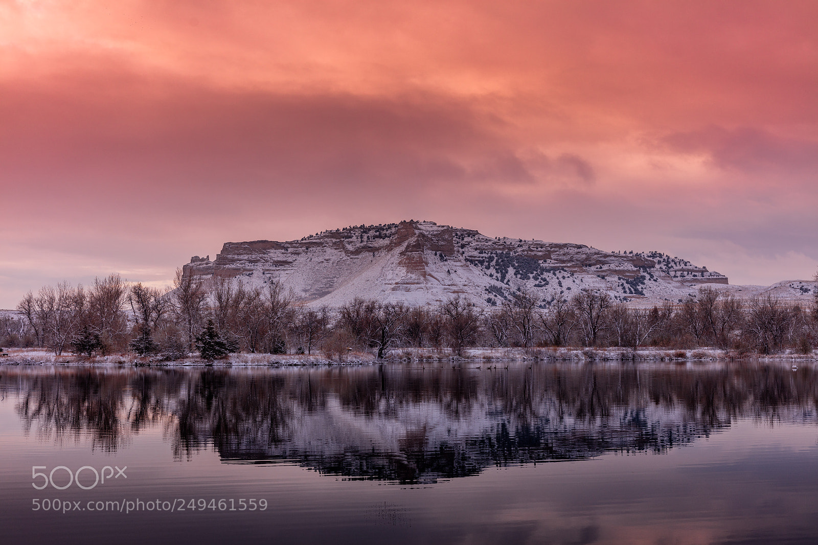 Canon EOS 5DS R sample photo. Scotts bluff winter reflection photography