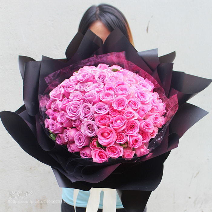 Canon EOS 600D (Rebel EOS T3i / EOS Kiss X5) sample photo. 100 pink roses photography