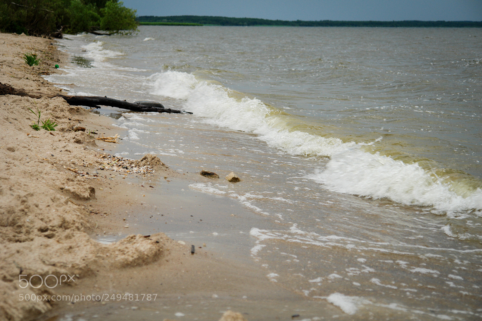 Sony DSC-R1 sample photo. Lake shore waves photography