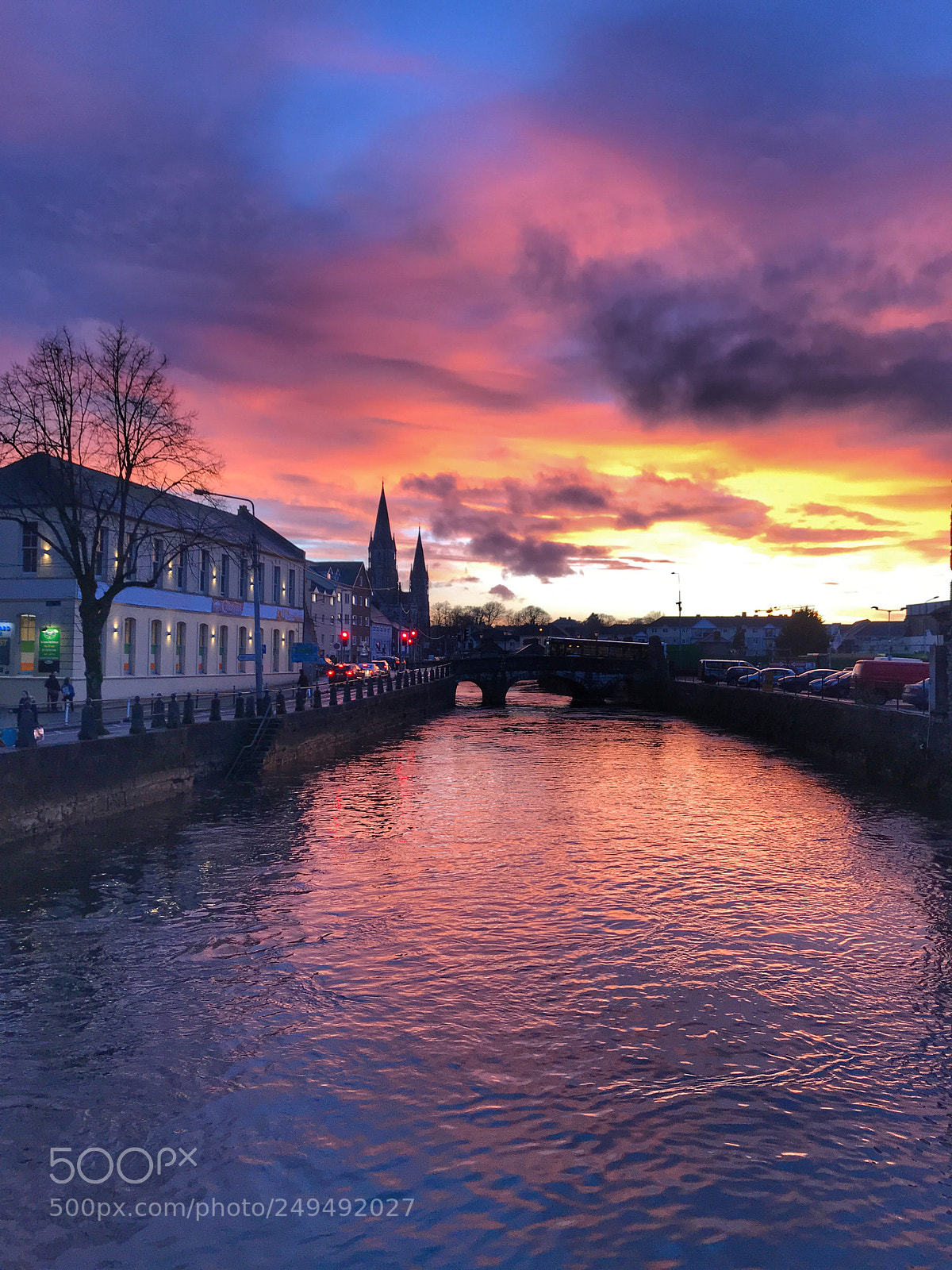 Apple iPhone 7 sample photo. Cork city at dusk photography