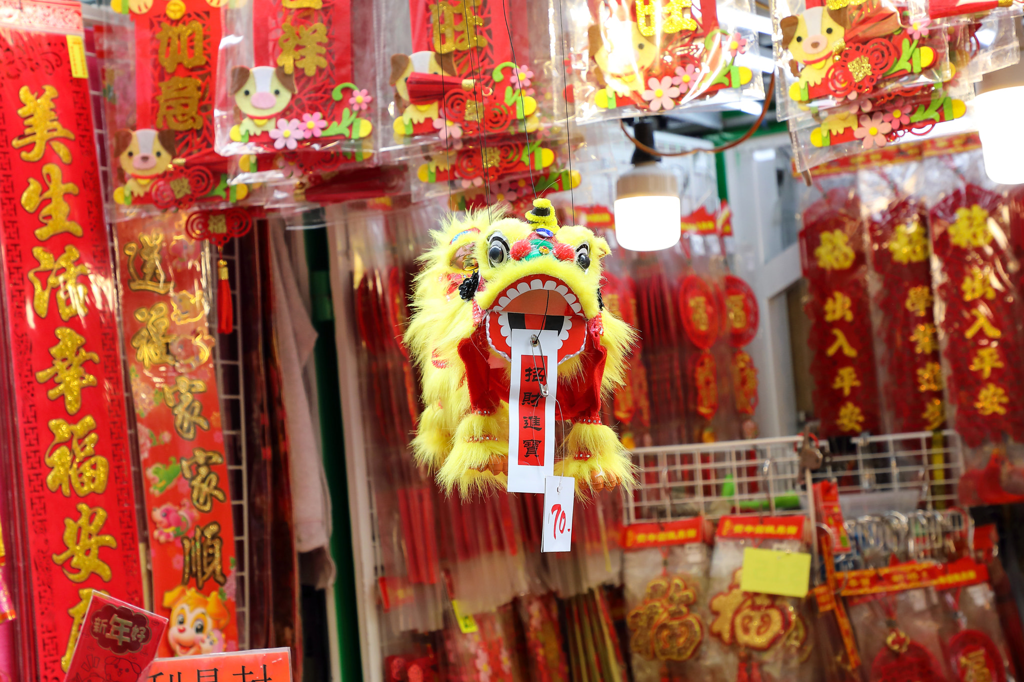 Chinese Lion Feng Shui Good Luck charms selling stall shop