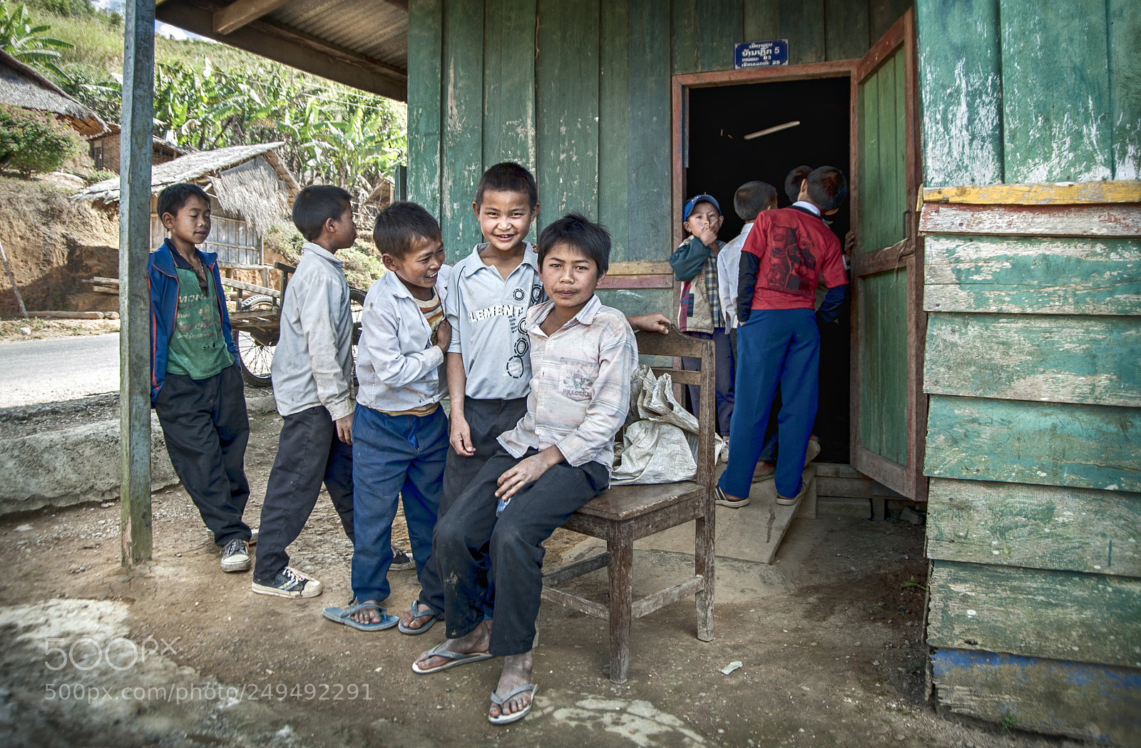 Nikon D700 sample photo. School boys / laos photography