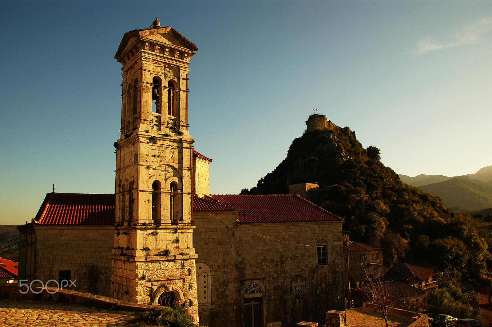 Sony Alpha DSLR-A350 + Sony DT 18-200mm F3.5-6.3 sample photo. Bell tower at the sunset photography