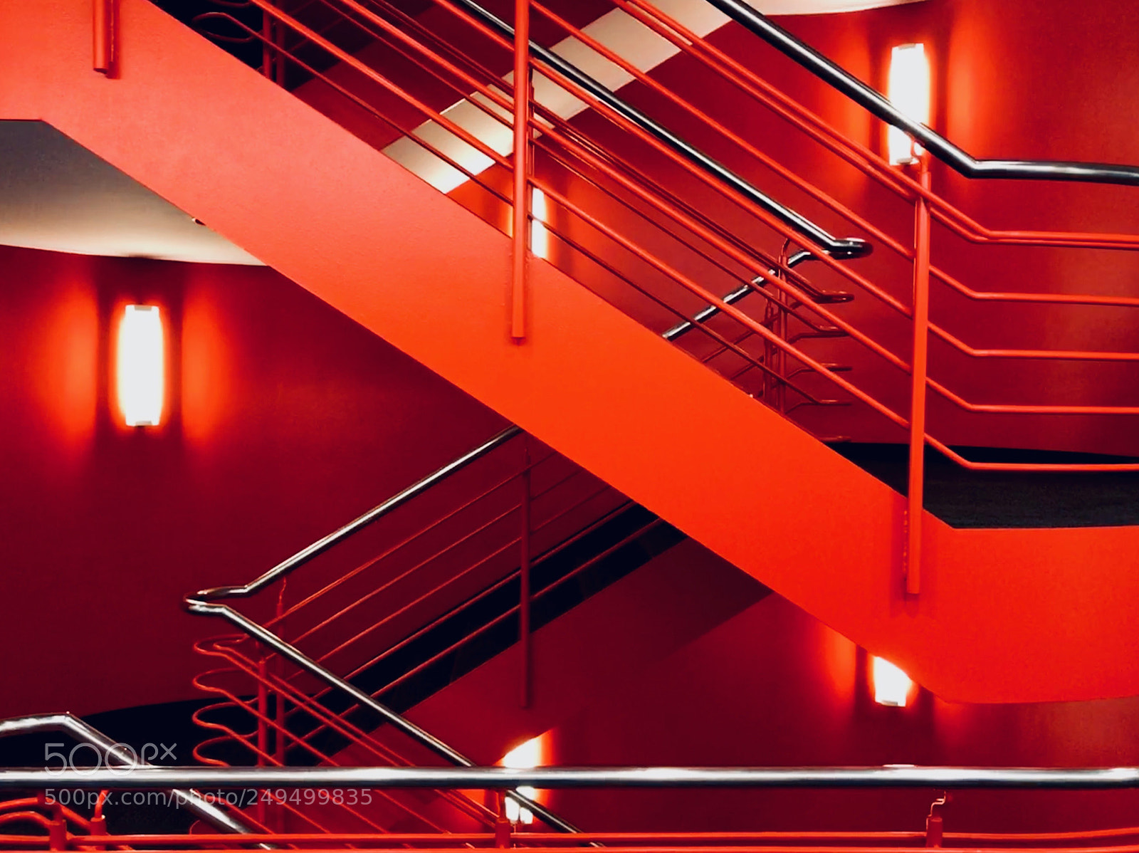 Apple iPhone 7 Plus sample photo. Red staircase photography