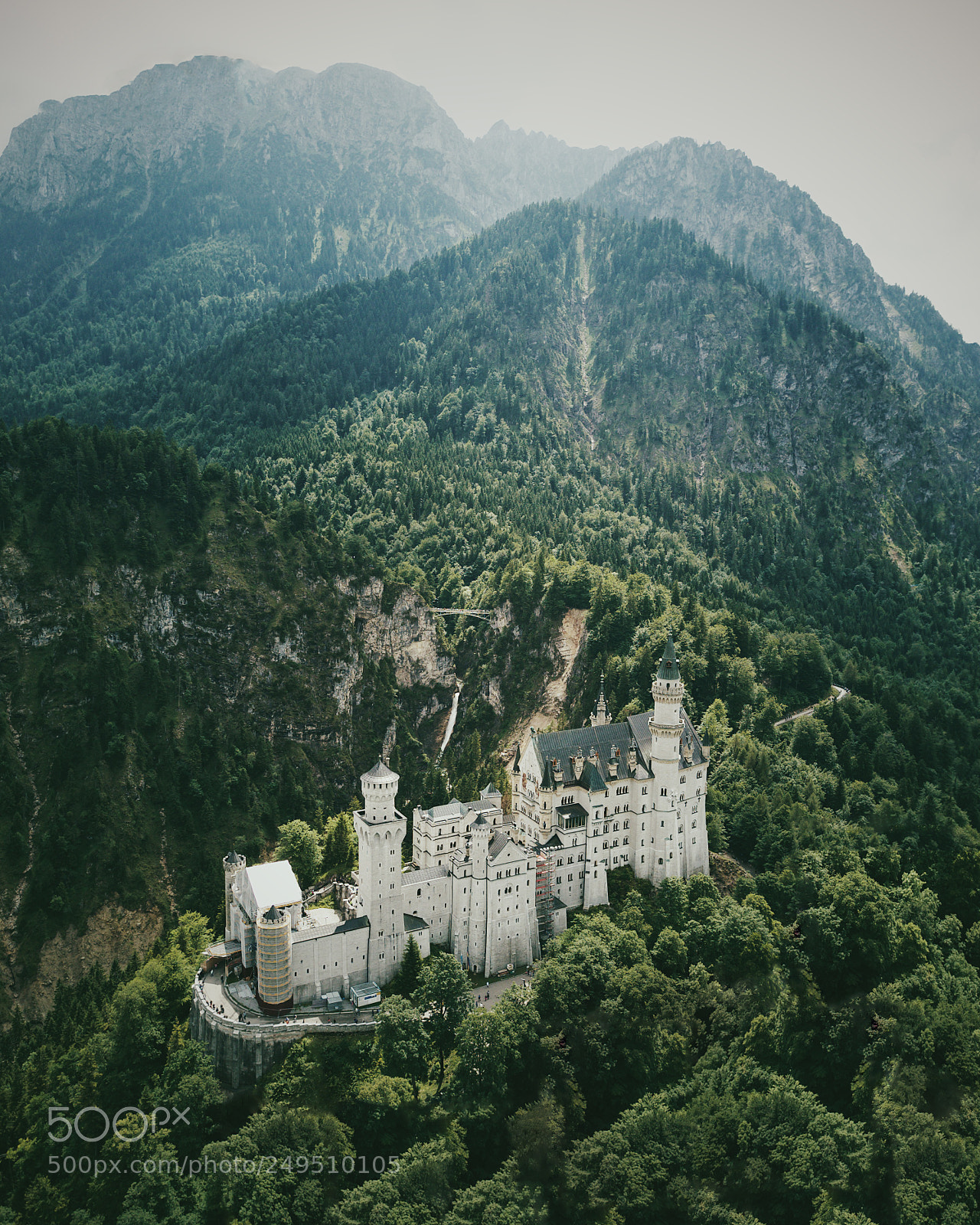 DJI FC220 sample photo. Neuschwanstein castle photography