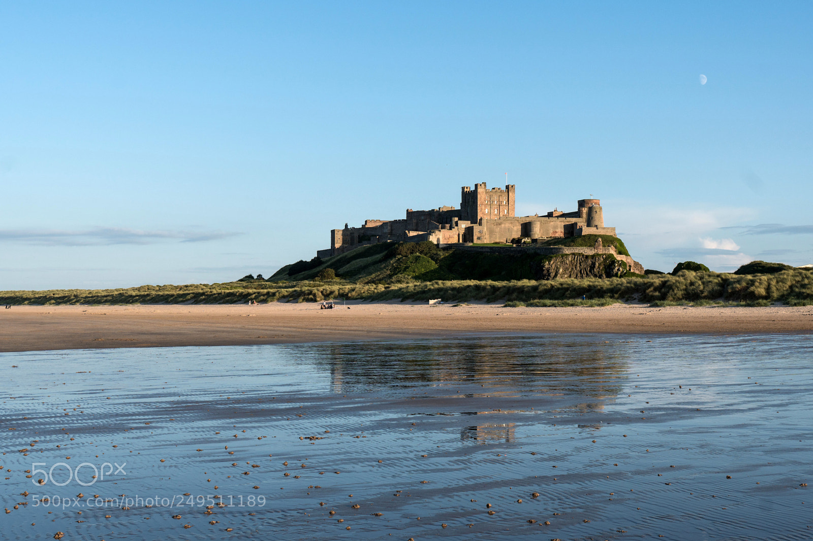 Sony a6300 sample photo. Bamburgh moon photography