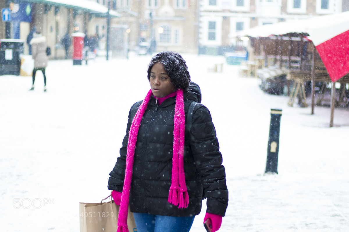 Canon EOS 7D Mark II sample photo. Woman in snow photography