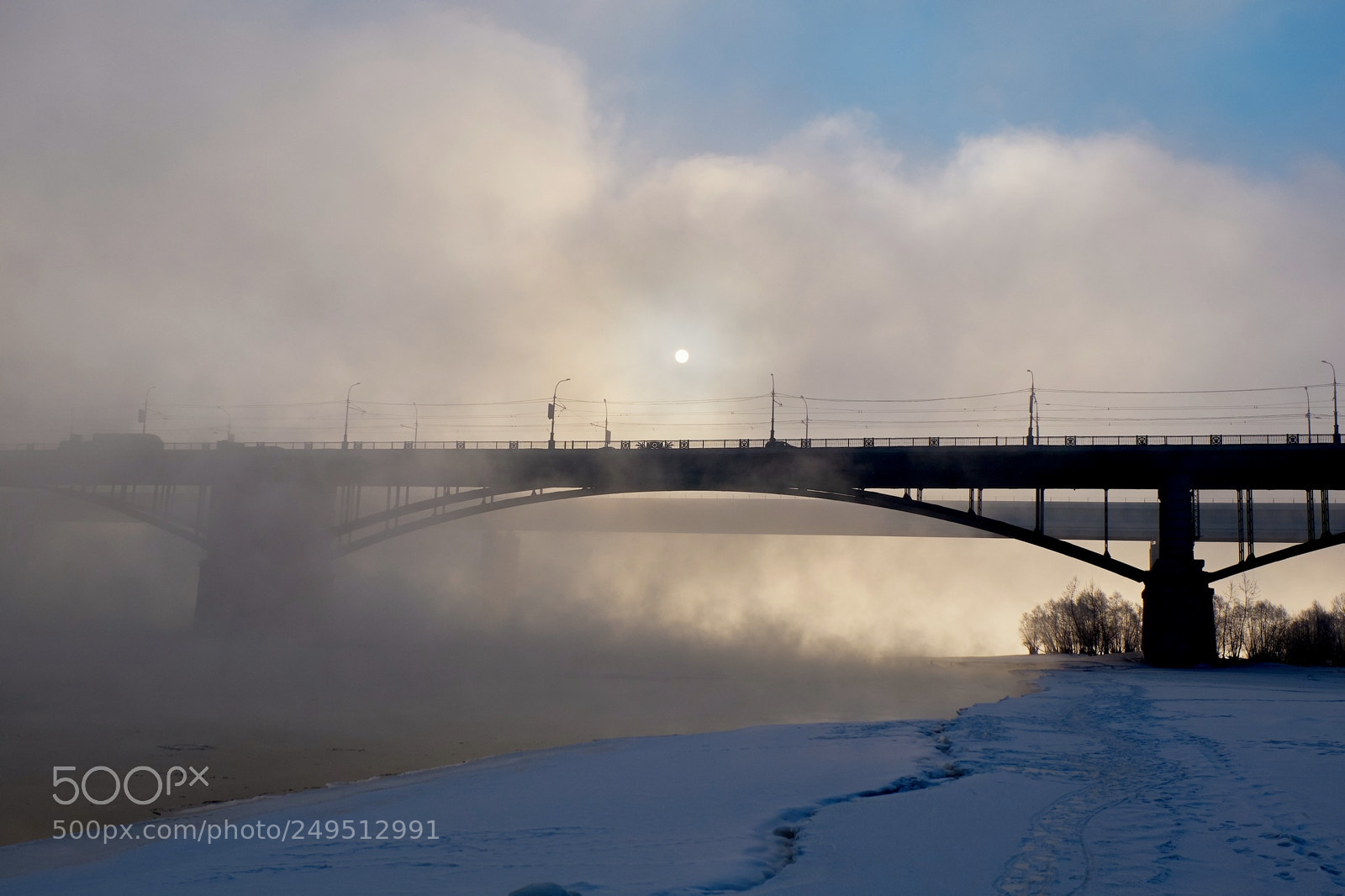 Fujifilm X-M1 sample photo. Bridge in the fog photography