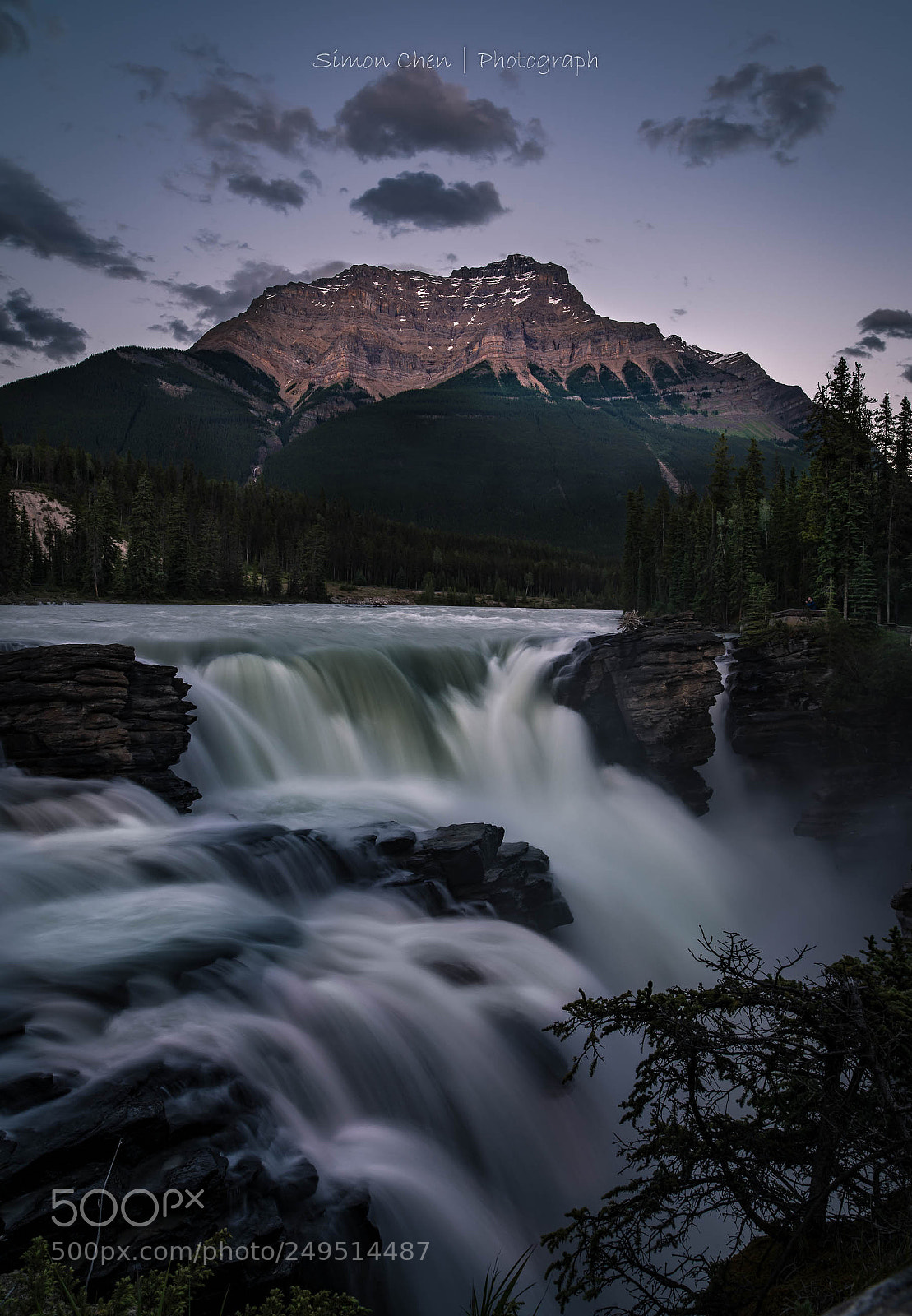 Nikon D810 sample photo. Athabasca falls in dark photography