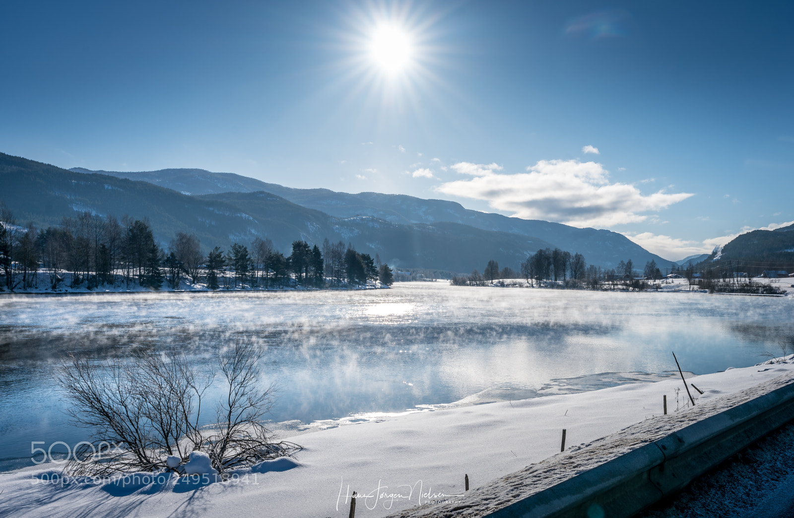 Sony a7R II sample photo. Frost smoke on river photography