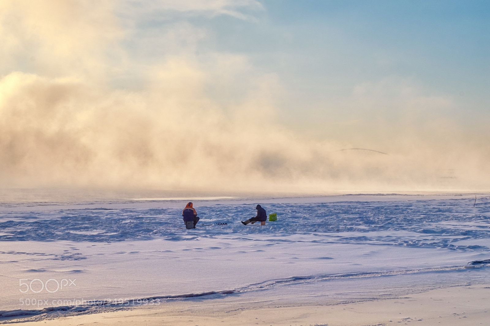 Fujifilm X-M1 sample photo. Anglers on ice photography
