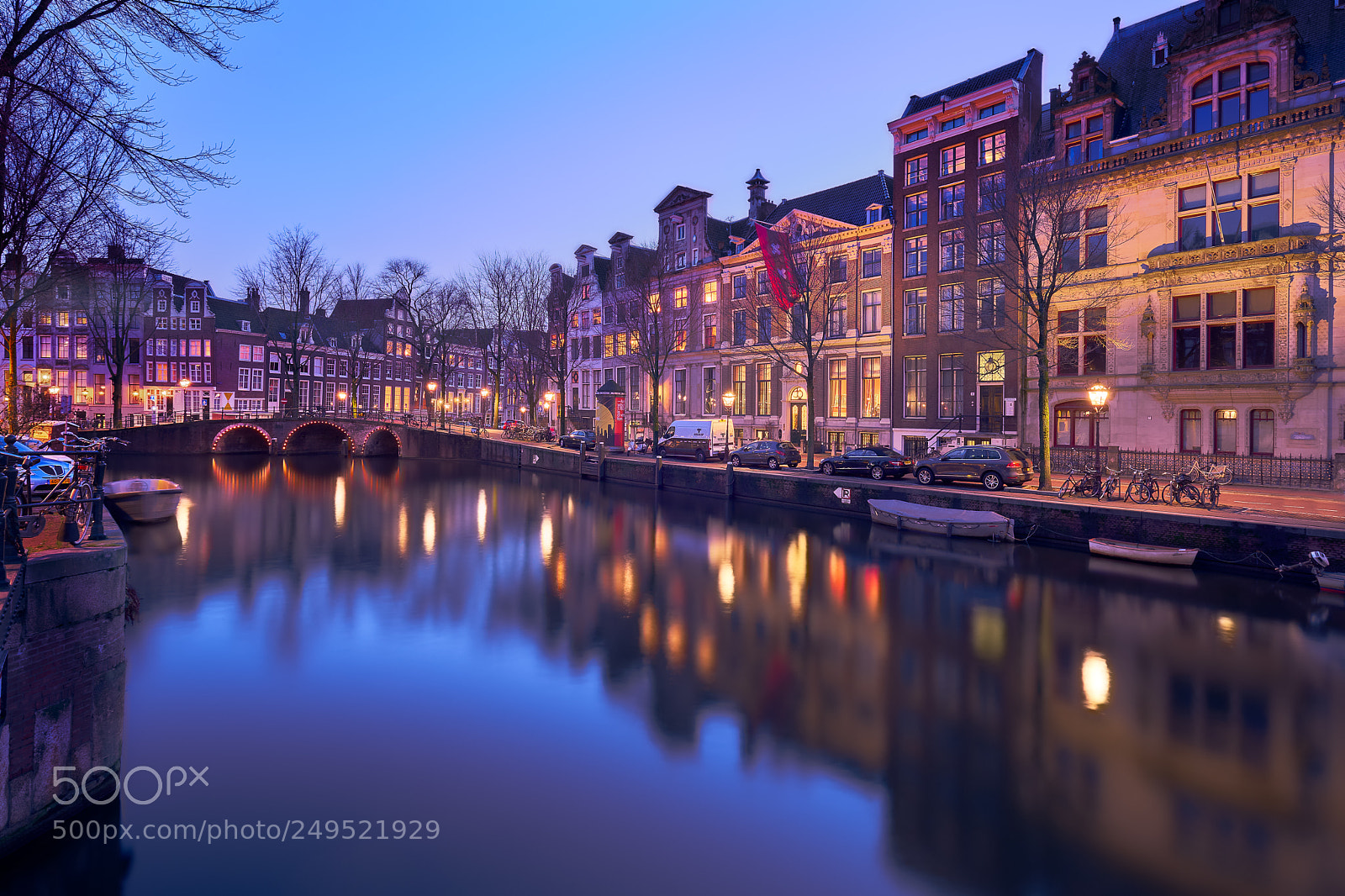 Fujifilm X-T2 sample photo. Herengracht during blue hour photography