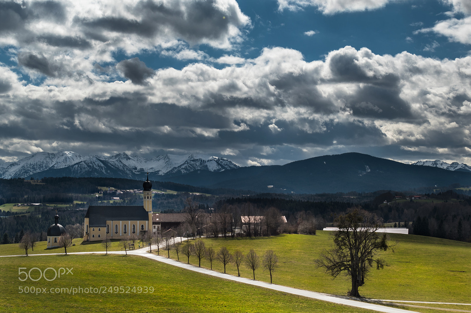 Nikon D5500 sample photo. Irschenberg fields under dramatic photography