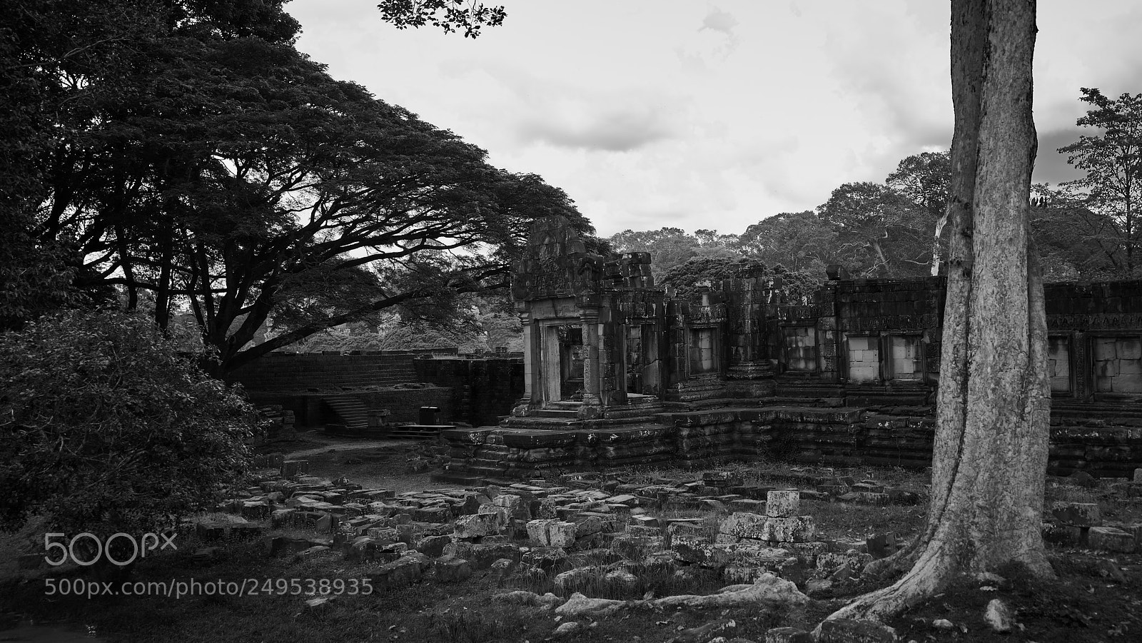 Nikon D750 sample photo. Angkor black and white photography
