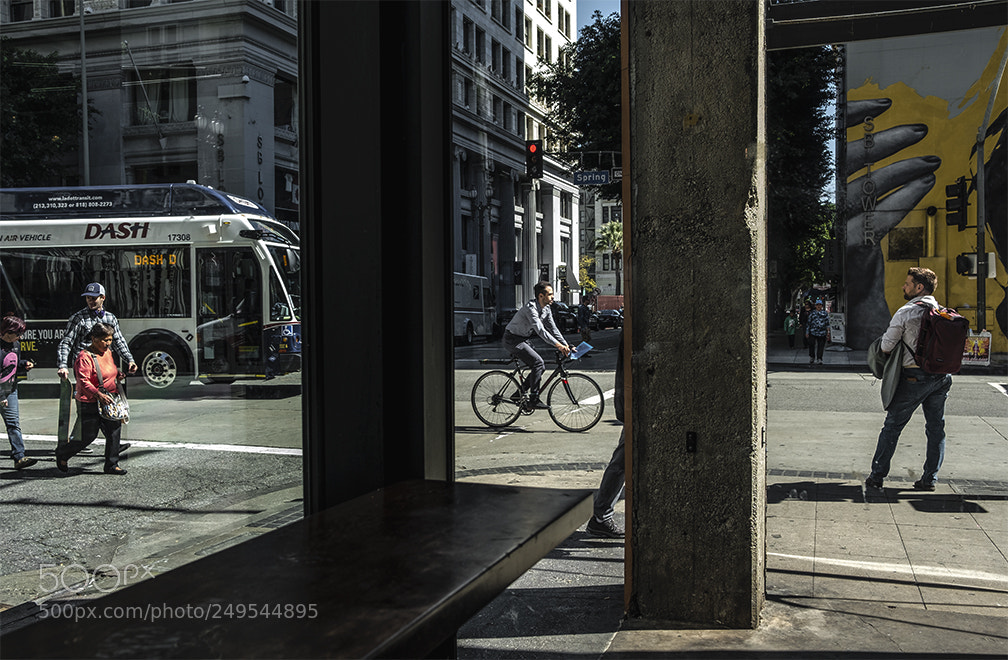 Fujifilm X-E3 sample photo. Bus, corner and people photography
