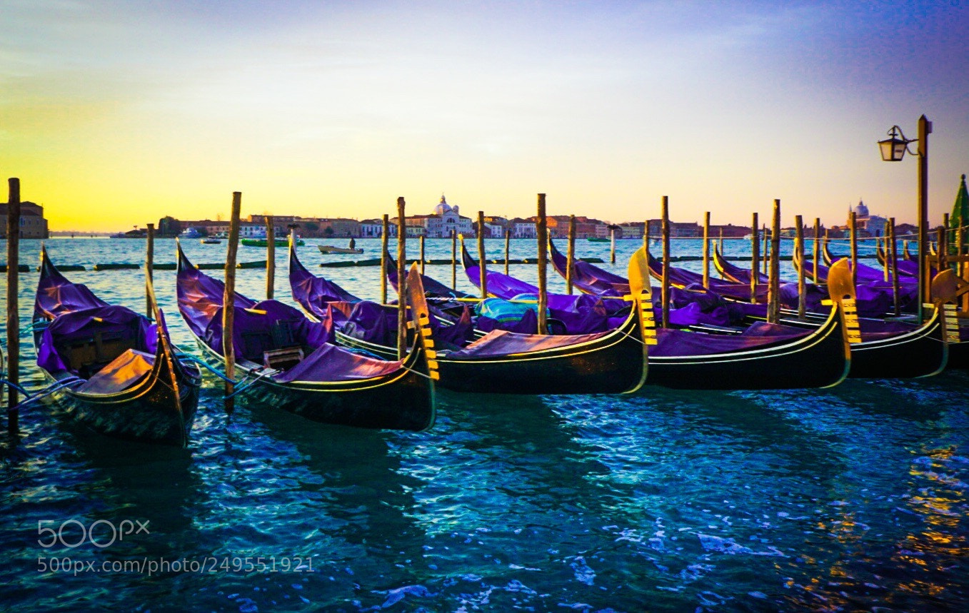 Sony a6000 sample photo. Gondolas in venice photography