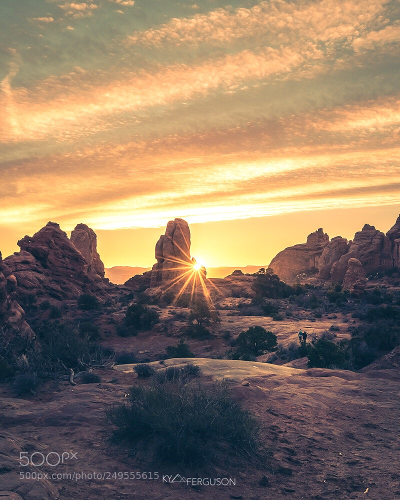 Sony a7R III sample photo. Sunrise strolls at arches photography