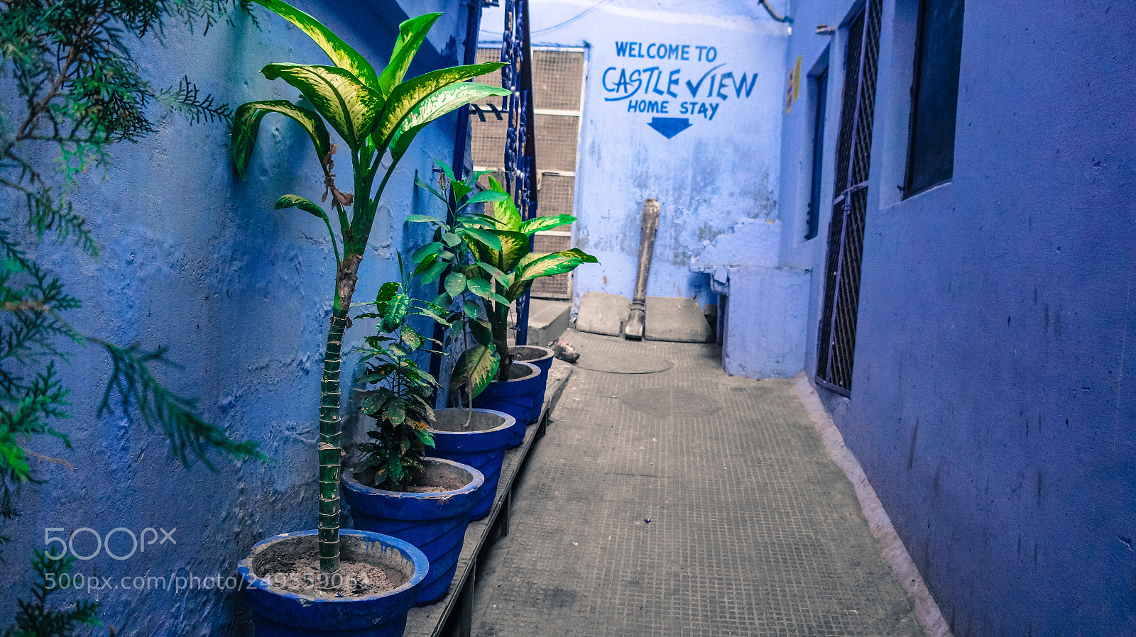 Sony Alpha a3500 sample photo. Blue city street photography