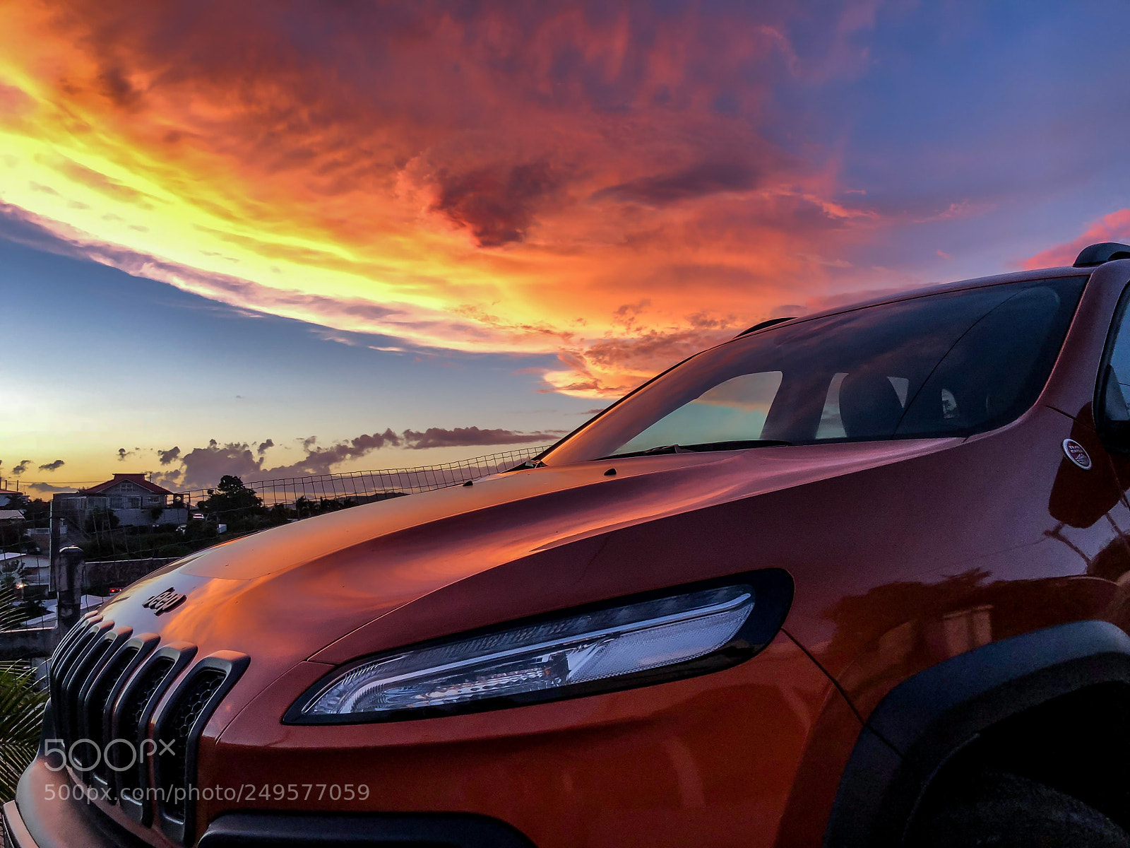 Apple iPhone X sample photo. Jeep sunset photography