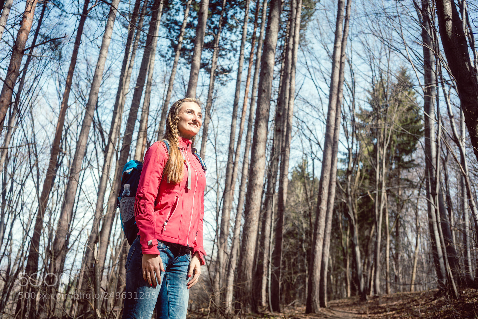 Sony a7R II sample photo. Woman hiking the woods photography