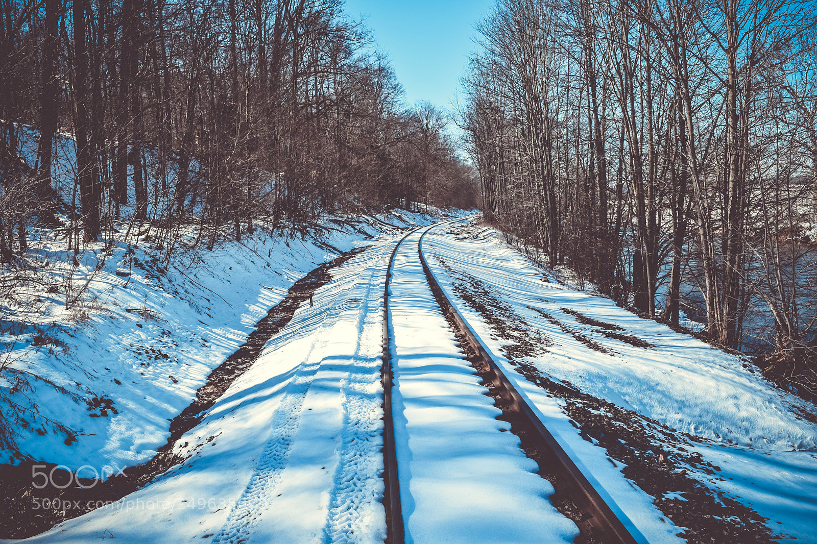 Nikon D5300 sample photo. Snow railway photography