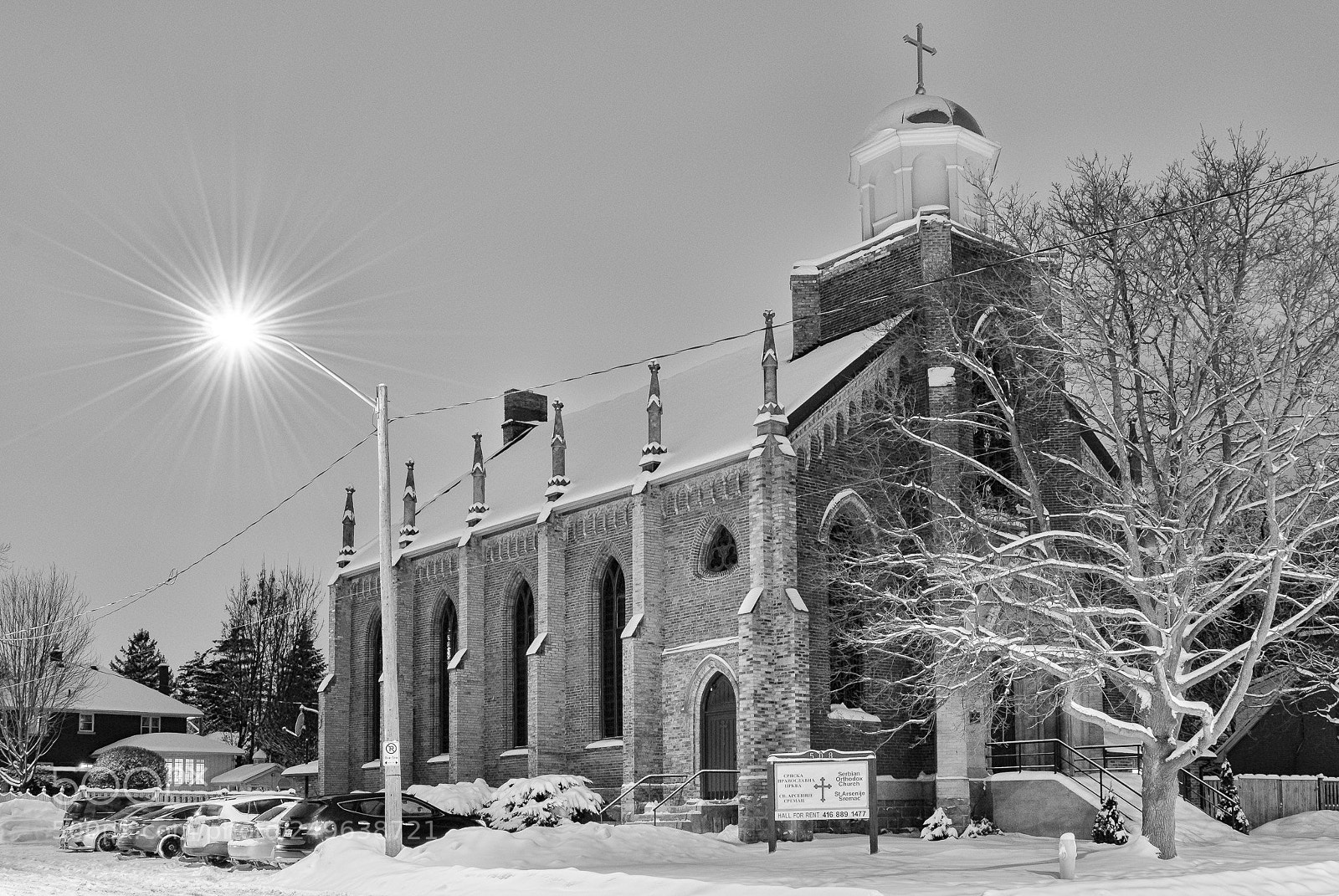 Nikon D3000 sample photo. Church b&w photography