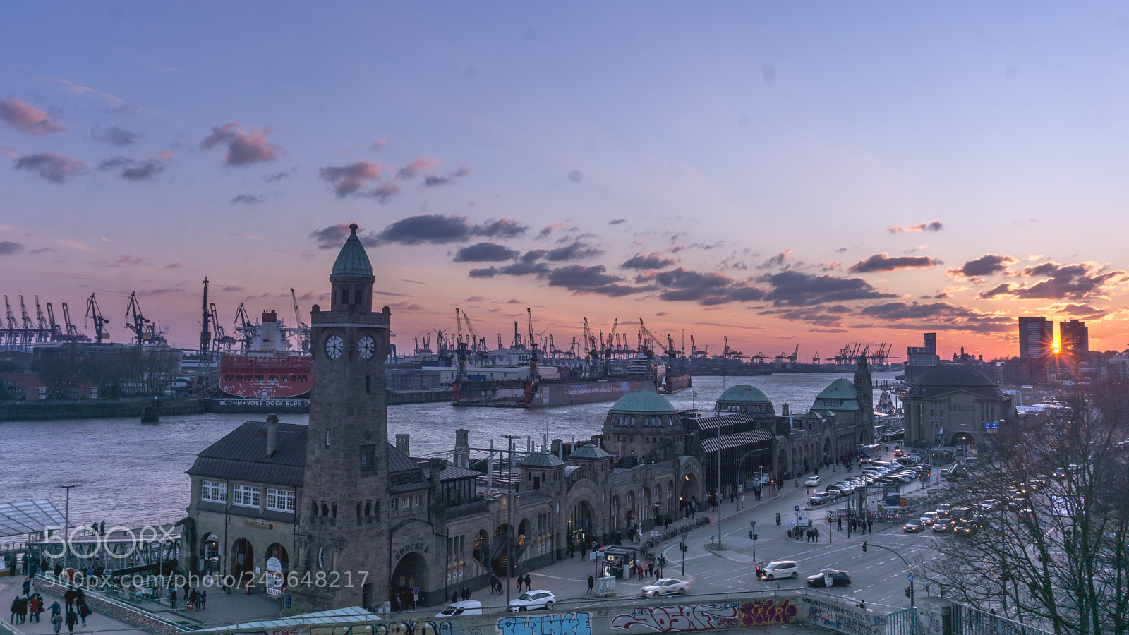 Sony a6000 sample photo. Sunset from landungsbrücken photography