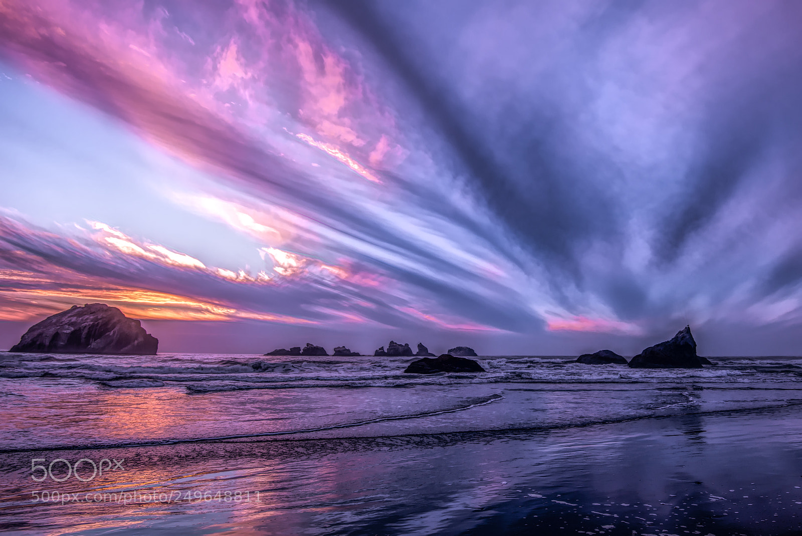 Nikon D610 sample photo. Bandon stormy sunset photography