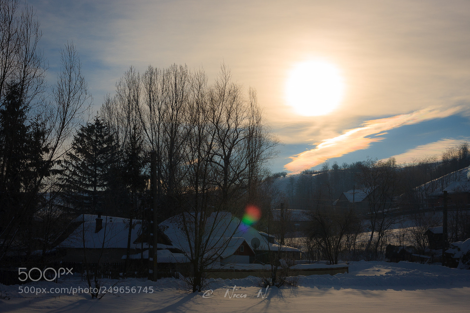 Canon EOS 5D sample photo. Winter flare sunrise photography