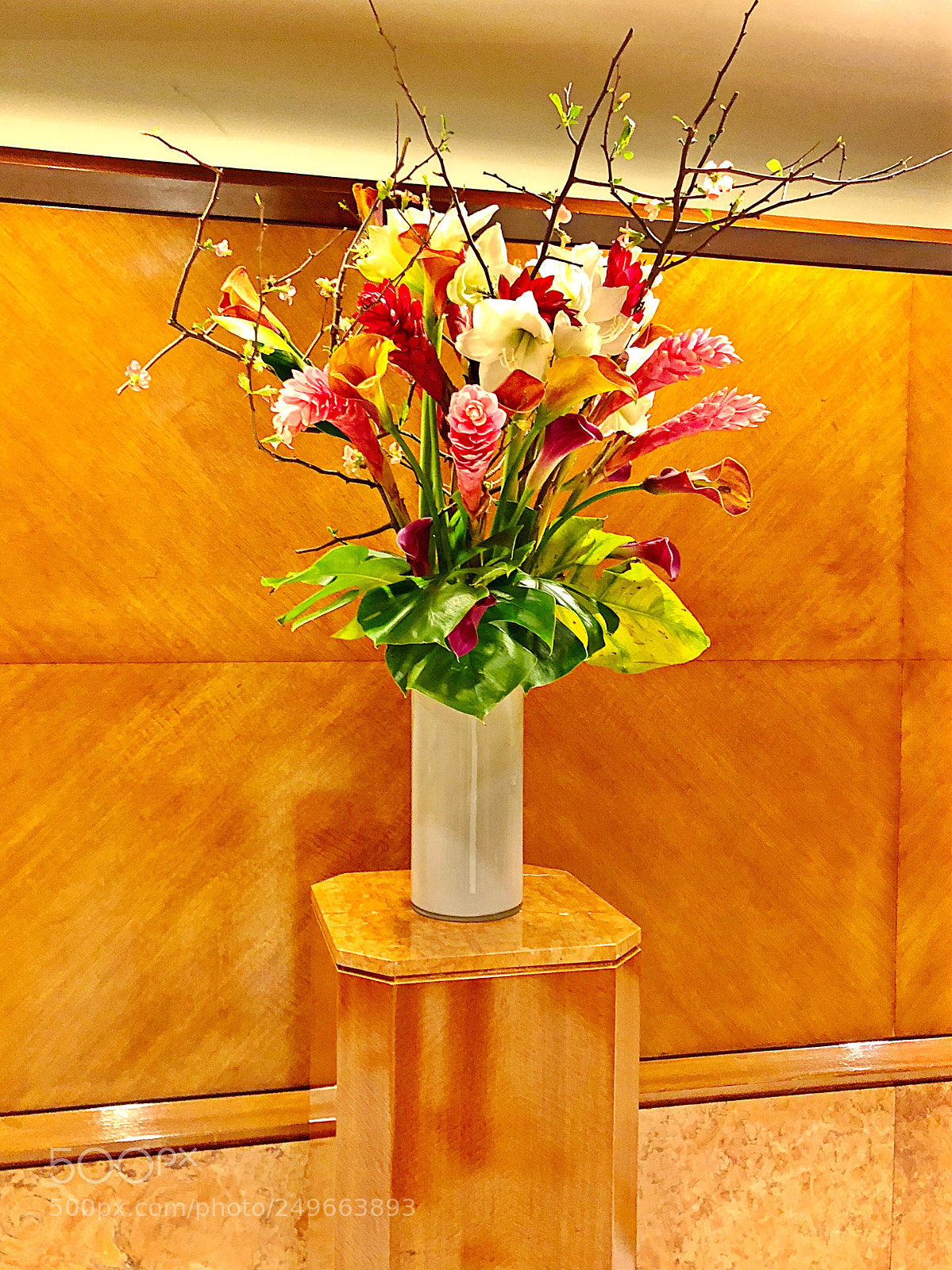 Apple iPhone X sample photo. Lobby flower arrangement photography