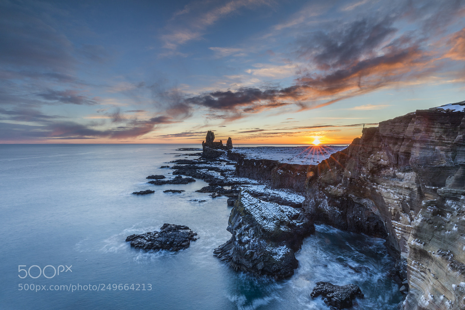 Canon EOS 5D Mark IV sample photo. Sunset at lóndrangar photography