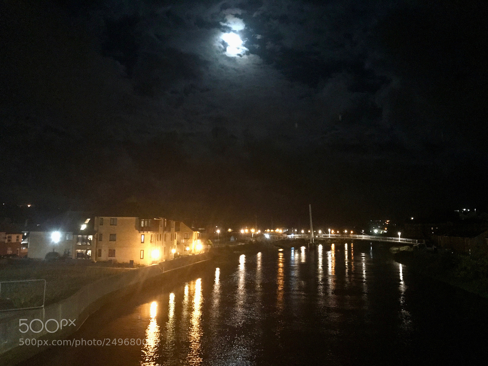 Apple iPhone 7 sample photo. Moonlit river photography