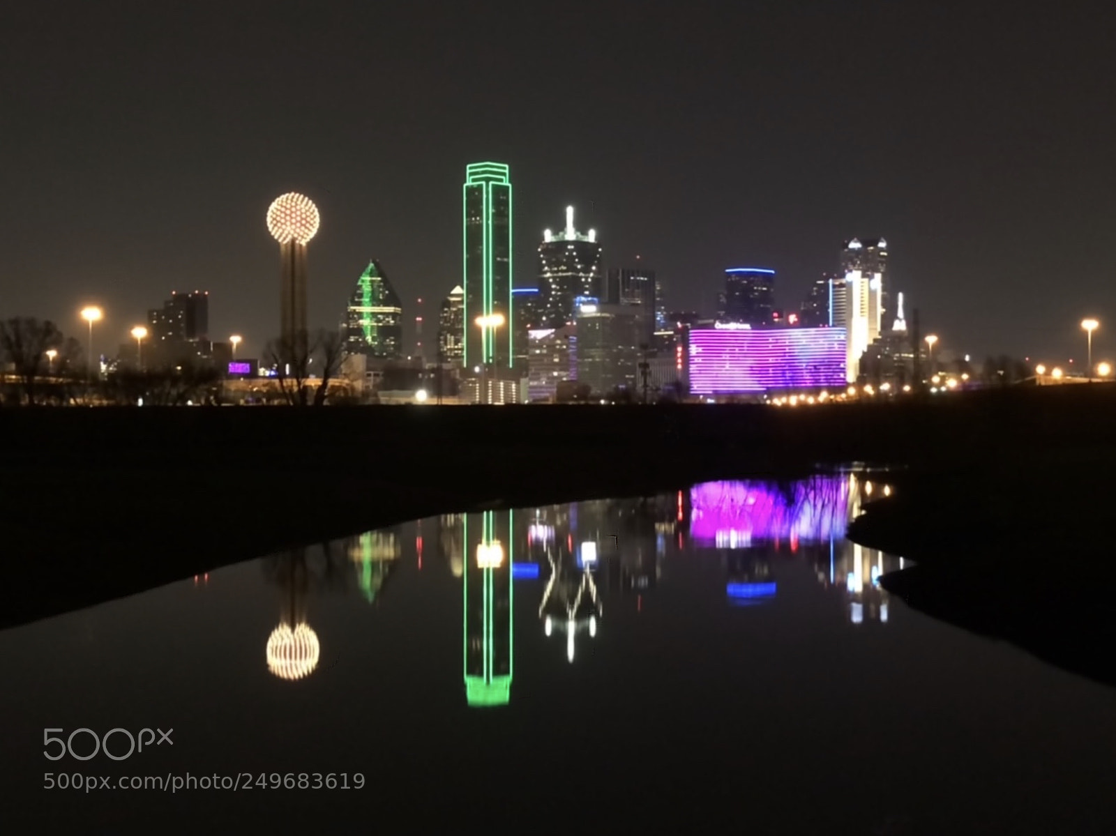 Apple iPhone 8 sample photo. Dallas skyline at night photography