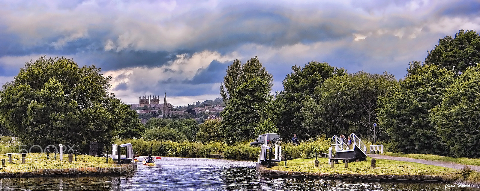 Canon EOS 30D sample photo. Exeter cathedral from double photography