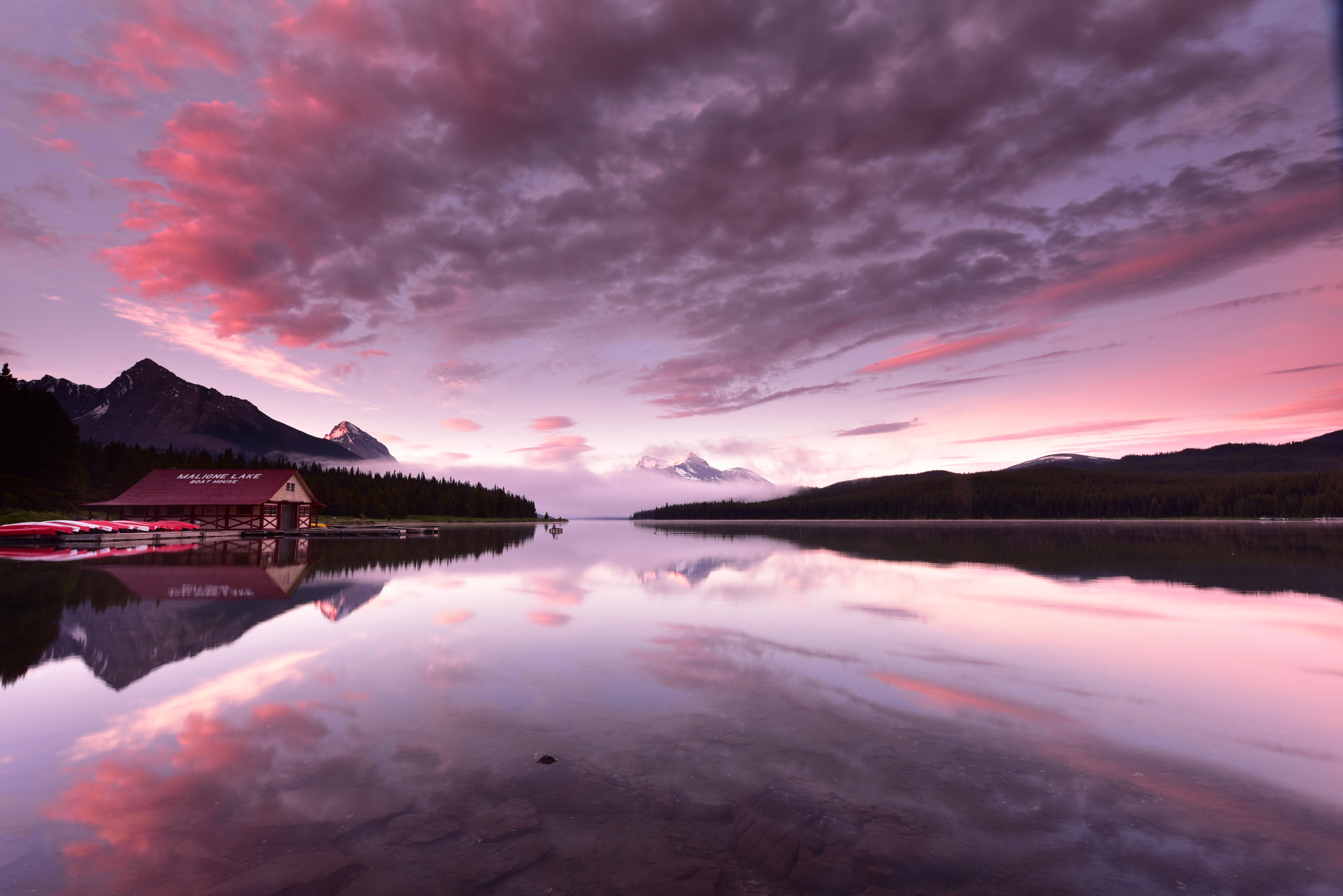 Nikon D810 sample photo. Maligne lake sunrise photography