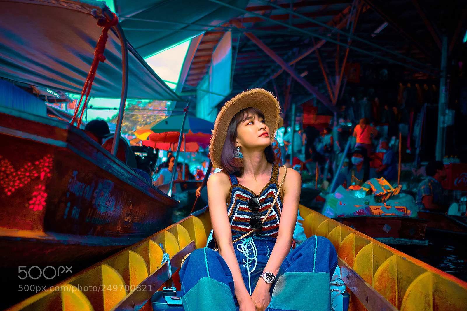 Sony a7R II sample photo. Floating market in thailand photography