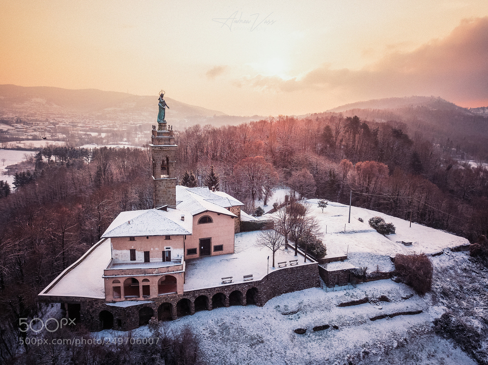 DJI FC220 sample photo. Sunrise at santuario di photography